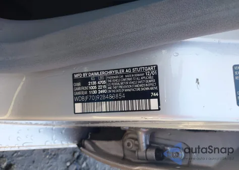 2002 Mercedes-Benz E 430 Special Edition from USA, damaged, VIN WDBJF70J92B483854